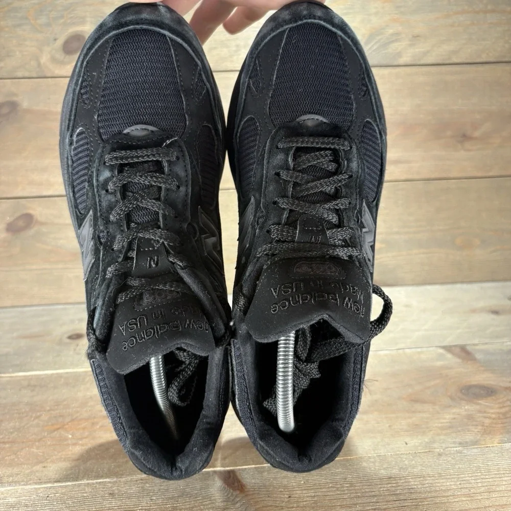 new balance 993 mens size 9.5 shoes black suede athletic running sneakers